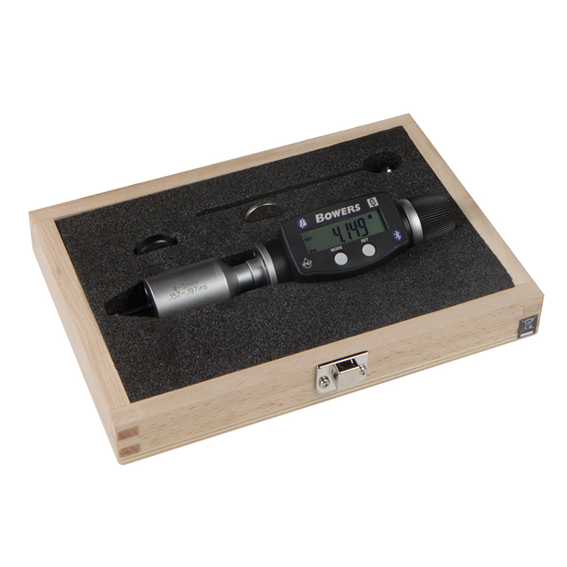 BOWERS SXTD4M-BT digital 3-punkt mikrometer sÃ¦t 10-20 mm med Bluetooth og kontrolringe