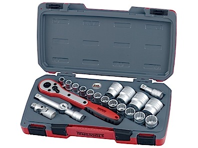 Topnoeglesaet med 1/2" â¡-fatning Teng Tools T1221-6